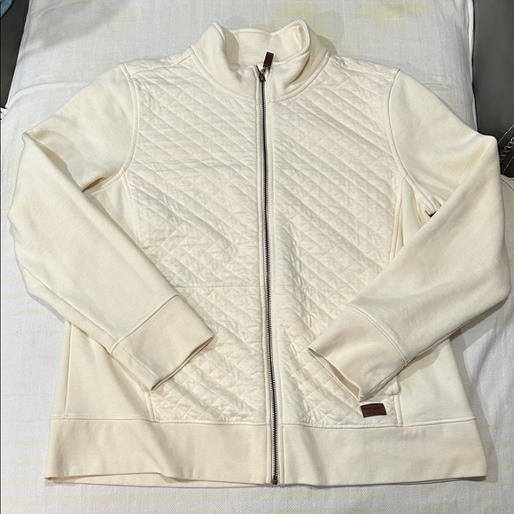 L.L. Bean Jackets & Blazers - LL Bean Cream Quilted Zip-Front Jacket size XLP